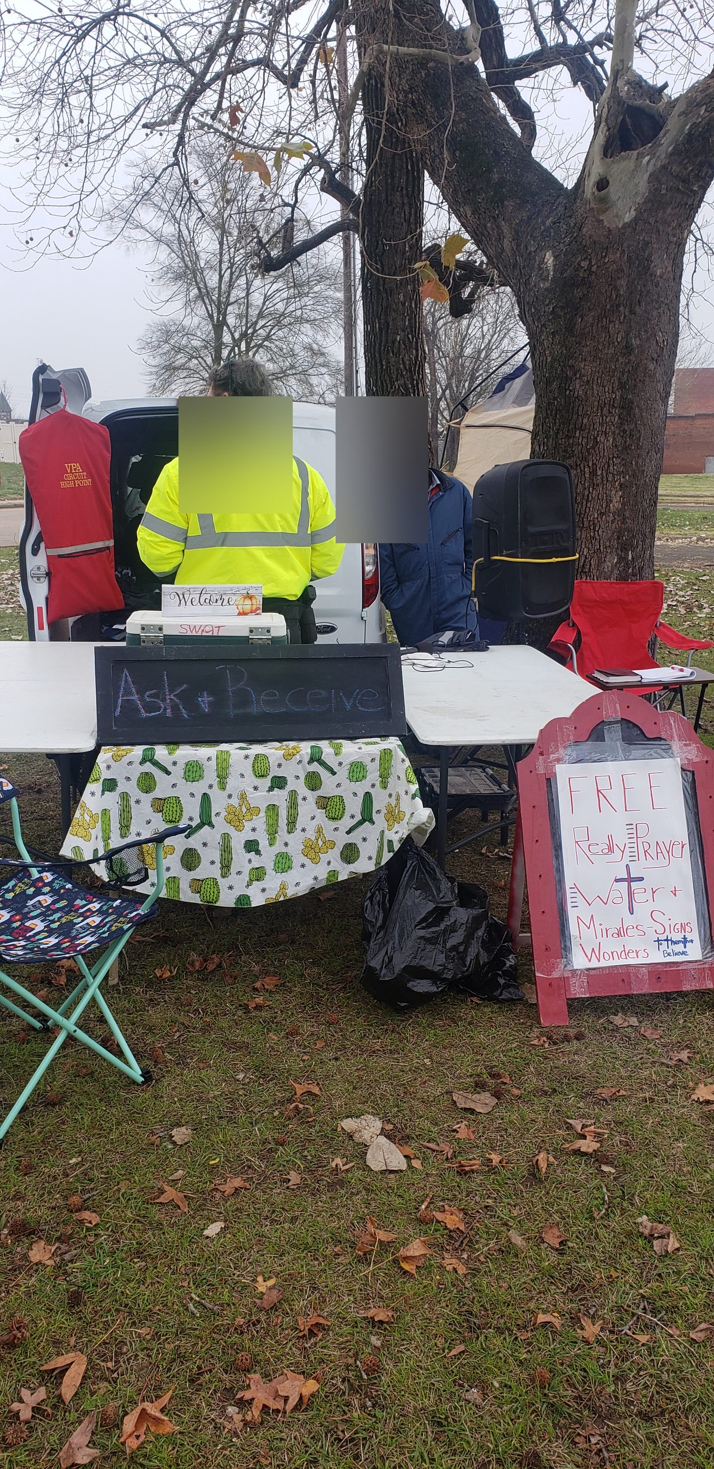 Ask & Receive outreach with Jimmy ministering at homeless camp